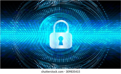 dark blue color Light Abstract Technology background for computer graphic website internet and business. circuit. vector illustration. infographics. motion move blur.neon. lock, key, Padlock