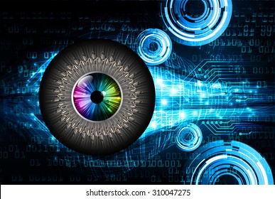 dark blue color Light Abstract Technology background for computer graphic website internet and business. circuit. illustration. digital. infographics. binary code background. www. vector. eye