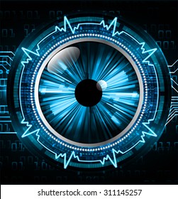 dark blue color Light Abstract Technology background for computer graphic website internet and business. circuit. vector illustration. infographics. motion move blur.neon. eye. eyeball