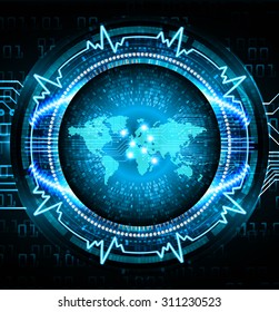 dark blue color Light Abstract Technology background for computer graphic website internet and business. circuit. vector illustration. infographics. motion move blur.neon. World Map, Global