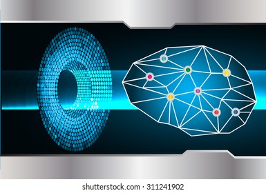 Dark blue color Light Abstract Technology background for computer graphic website internet and business. circuit. vector illustration. infographics. motion move blur.neon. Brainstorm, Brain, 