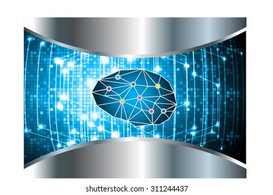 Dark blue color Light Abstract Technology background for computer graphic website internet and business. circuit. vector illustration. infographics. motion move blur.neon. Brainstorm, Brain, 