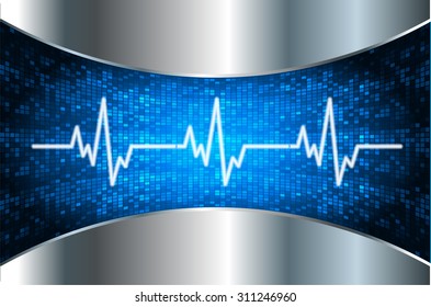 Dark blue color Light Abstract Technology background for computer graphic website internet and business. circuit. vector illustration. infographics. motion move blur.neon. pulse heart. wave
