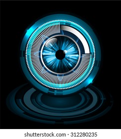 Dark blue color Light Abstract Technology background for computer graphic website internet and business. circuit. vector illustration. infographics. motion move blur.neon. pulse heart. wave. eye