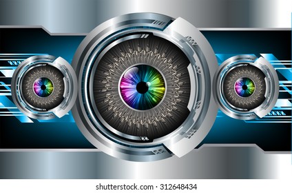 dark blue color Light Abstract Technology background for computer graphic website internet and business. circuit. vector illustration. infographics. motion move blur.neon. silver. eye. eyeball.