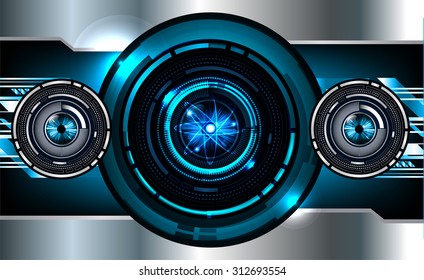 dark blue color Light Abstract Technology background for computer graphic website internet and business. circuit. vector illustration. infographics. motion move blur.neon. silver. eye. eyeball.