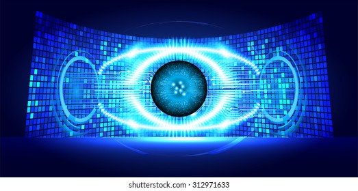 Dark blue color Light Abstract Technology background for computer graphic website internet and business. circuit. vector illustration. infographics. motion move blur.neon. pulse heart. wave. eye