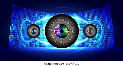 Dark blue color Light Abstract Technology background for computer graphic website internet and business. circuit. vector illustration. infographics. motion move blur.neon. pulse heart. wave. eye