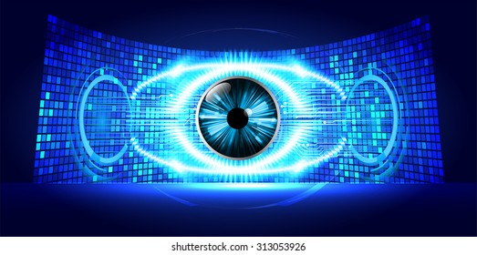 Dark blue color Light Abstract Technology background for computer graphic website internet and business. circuit. vector illustration. infographics. motion move blur.neon. pulse heart. pixel. eye