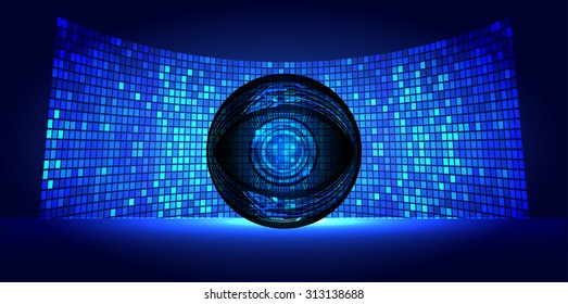 Dark blue color Light Abstract Technology background for computer graphic website internet and business. circuit. vector illustration. infographics. motion move blur.neon. pixel. eye