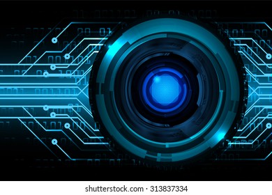Dark blue color Light Abstract Technology background for computer graphic website internet and business. circuit. vector illustration. infographics. motion move blur.neon. pixel. eye
