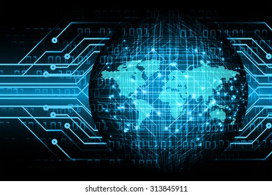 Dark blue color Light Abstract Technology background for computer graphic website internet and business. circuit. vector illustration. infographics. motion move blur.neon. World Map, Global