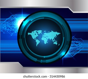 dark blue color Light Abstract Technology background for computer graphic website internet and business. circuit. vector illustration. abstract. infographics. motion move blur.neon.World Map, Global