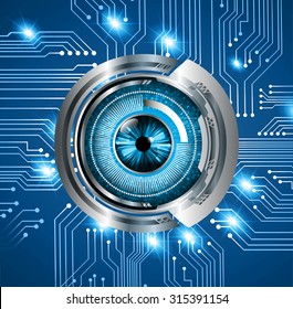 Dark blue color Light Abstract Technology background for computer graphic website internet and business. circuit. vector illustration. infographics. motion move blur.neon. pixel. eye.