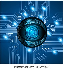 Dark blue color Light Abstract Technology background for computer graphic website internet and business. circuit. vector illustration. infographics. motion move blur.neon. pixel. eye.