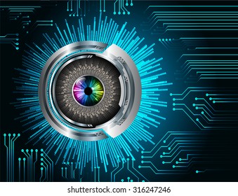 Dark blue color Light Abstract Technology background for computer graphic website internet and business. circuit. vector illustration. infographics. motion move blur.neon. pixel. eye
