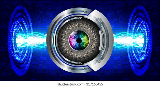 Dark blue color Light Abstract Technology background for computer graphic website internet and business. circuit. vector illustration. infographics. motion move blur.neon. pixel. eye