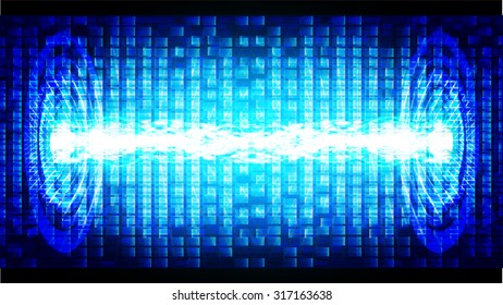 Dark blue color Light Abstract Technology background for computer graphic website internet and business. circuit. vector illustration. infographics. motion move blur.neon. pixel.