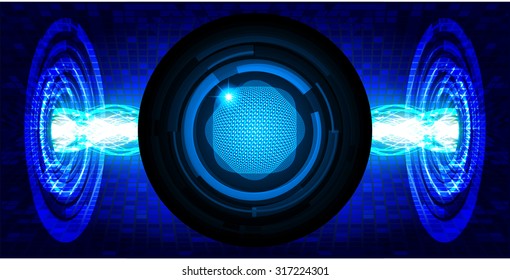 Dark blue color Light Abstract Technology background for computer graphic website internet and business. circuit. vector illustration. infographics. motion move blur.neon. pixel. eye