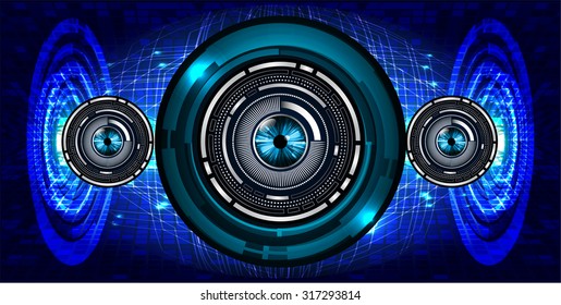 Dark blue color Light Abstract Technology background for computer graphic website internet and business. circuit. vector illustration. infographics. motion move blur.neon. pixel. eye.