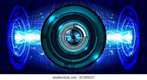 Dark blue color Light Abstract Technology background for computer graphic website internet and business. circuit. vector illustration. infographics. motion move blur.neon. pixel. eye.
