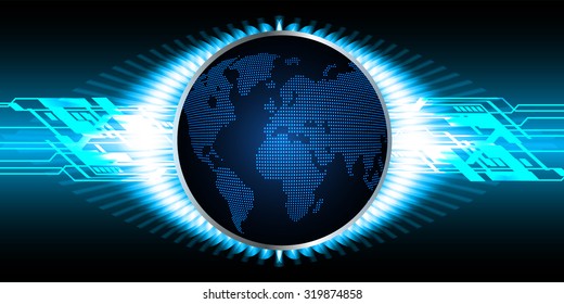 Dark blue color Light Abstract Technology background for computer graphic website internet and business. circuit. vector illustration. infographics. motion move blur.neon. World Map, Global