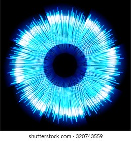 dunkelblaue Farbe hellabstrakter Technologie-Hintergrund für Computer-Grafik-Website-Internetgeschäft. Stromkreis. Illustration. digital. Infografiken. Binärkode. www. Vektor.one. null.eye. Aura