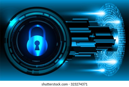Dark blue color Light Abstract Technology background for computer graphic website internet and business. circuit. vector illustration. infographics. motion move blur.neon. pixel. lock, key, Padlock
