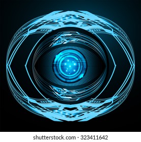 Dark blue color Light Abstract Technology background for computer graphic website internet and business. circuit. vector illustration. infographics. motion move blur.neon. pixel. eye