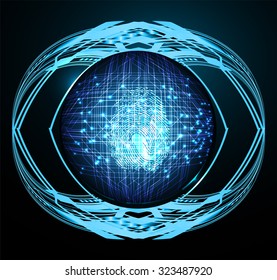 Dark blue color Light Abstract Technology background for computer graphic website internet and business.circuit.vector illustration. infographics.motion move blur.neon. pixel. fingerprint.Finger-print