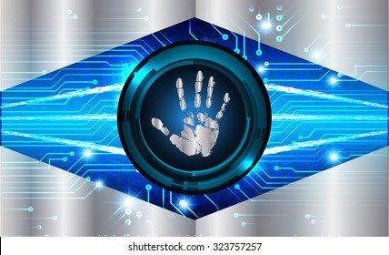 Dark blue color Light Abstract Technology background for computer graphic website internet and business.circuit.vector illustration. infographics.motion move blur.neon. pixel. fingerprint hand print