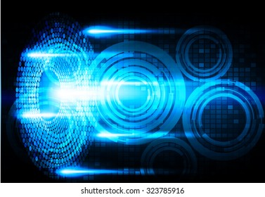 Dark blue color Light Abstract Technology background for computer graphic website internet and business. circuit. vector illustration. infographics. motion move blur.neon. pixel. wave
