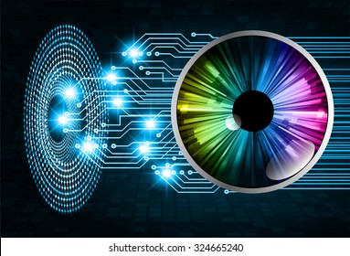 Dark blue color Light Abstract Technology background for computer graphic website internet and business. circuit. vector illustration. infographics. motion move blur.neon. pixel. eye