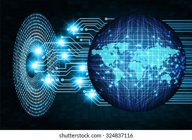 Dark blue color Light Abstract Technology background for computer graphic website internet and business.circuit.vector illustration.infographics. motion move blur.neon. pixel. World Map, Global