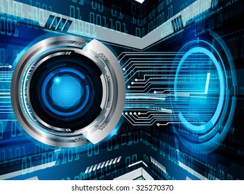 Dark blue color Light Abstract Technology background for computer graphic website internet and business. circuit. vector illustration. infographics. motion move blur.neon. pixel. eye