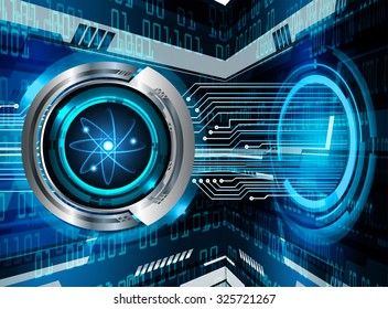 Dark blue color Light Abstract Technology background for computer graphic website internet business. vector illustration. infographics. motion move.neon. pixel. molecule atom electron neutron nuclear.