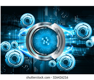 Dark blue color Light Abstract Technology background for computer graphic website internet business. vector illustration. infographics. motion move.neon. pixel. eye