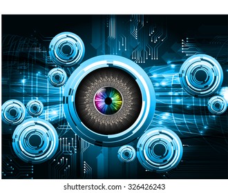 Dark blue color Light Abstract Technology background for computer graphic website internet business. vector illustration. infographics. motion move.neon. pixel. eye