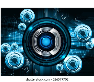 Dark blue color Light Abstract Technology background for computer graphic website internet business. vector illustration. infographics. motion move.neon. pixel. eye