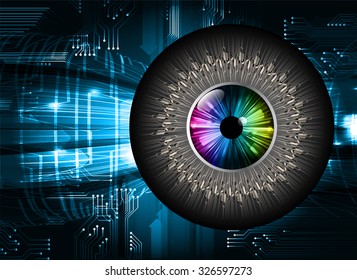 Dark blue color Light Abstract Technology background for computer graphic website internet business. vector illustration. infographics. motion move.neon. pixel. eye