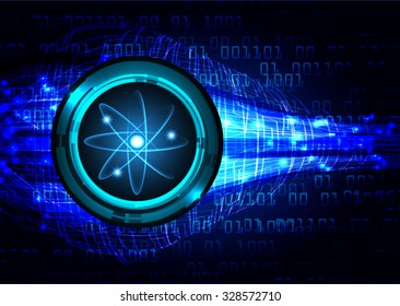 dark blue color Light Abstract Technology background for computer graphic website internet and business. illustration. infographics.binary code.www.vector.Spark.molecule atom electron neutron nuclear.