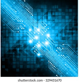 Dark blue color Light Abstract Technology background for computer graphic website internet business. vector illustration. infographics. motion move.neon. pixel. 
