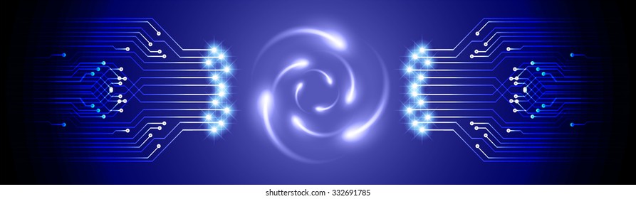 Dark blue color Light Abstract Technology background for computer graphic website internet business. illustration.infographics. motion move blur.neon. pixel. molecule atom electron neutron nuclear.