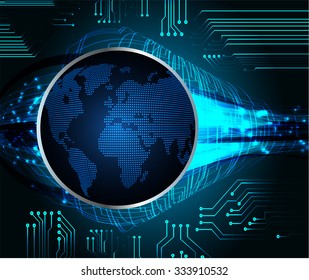 Dark blue color Light Abstract Technology background for computer graphic website internet and business.circuit.vector illustration.infographics. motion move.neon. pixel, Padlock, World Map, Global