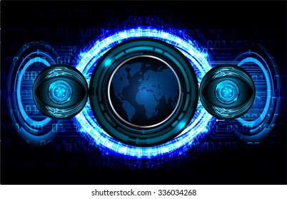 Dark blue color Light Abstract Technology background for computer graphic website internet and business.circuit.vector illustration.infographics. motion move.neon. pixel, Padlock, World Map, Global