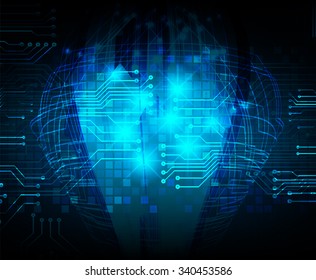 dark blue color Light Abstract Technology background for computer graphic website internet and business. 