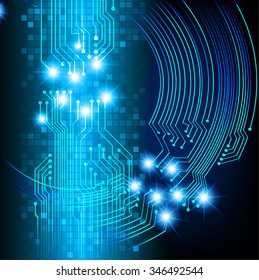 dark blue color Light Abstract Technology background for computer graphic website internet and business. circuit. illustration. digital. infographics. binary code background. www.vector.Spark