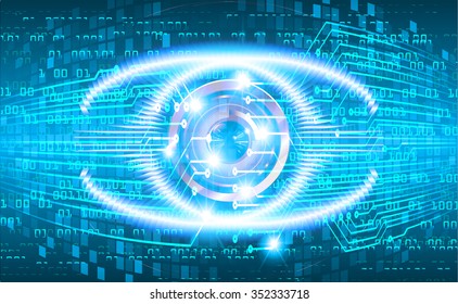 Dark blue color Light Abstract Technology background for computer graphic website internet and business. circuit. vector illustration. infographics. motion move blur.neon. pixel. eye