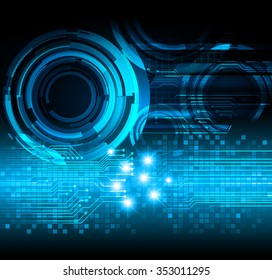 Dark blue color Light Abstract Technology background for computer graphic website internet and business. circuit. vector illustration. infographics. motion move blur.neon. pixel.