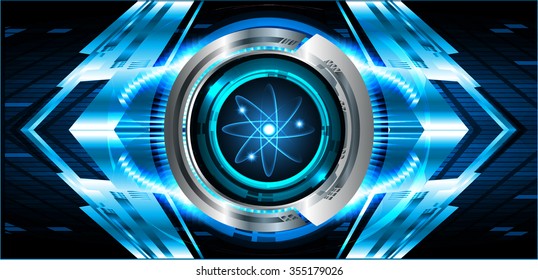 Dark blue color Light Abstract Technology background for computer graphic website internet business. illustration.infographics. motion move blur. pixel. molecule atom electron neutron nuclear. Global.